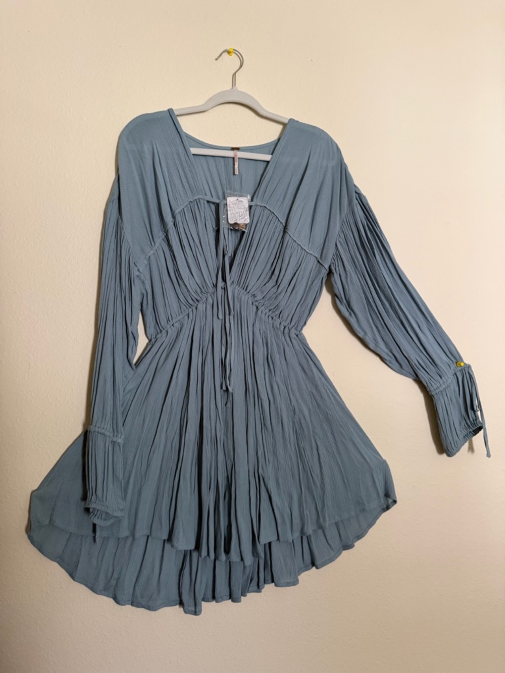 Free People Dusty Blue Tunic Dress NWT